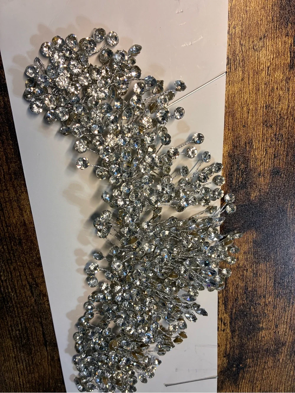 Silver Crystal Bridal Hair Vine - Elegant Rhinestone Accent